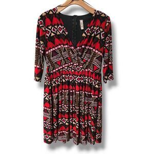 Lucie Lu women's Plus Size multicolor chevron VNeck front wrap dress - 0x